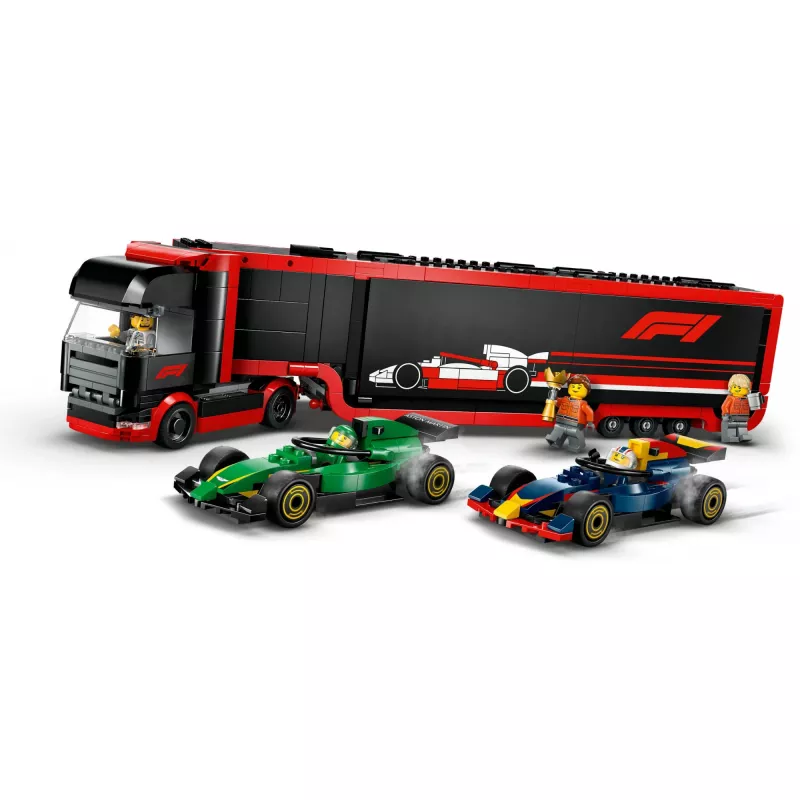 LEGO CITY 60445 F1 - Ciężarówka z bolidami RB20 i AMR24 F1