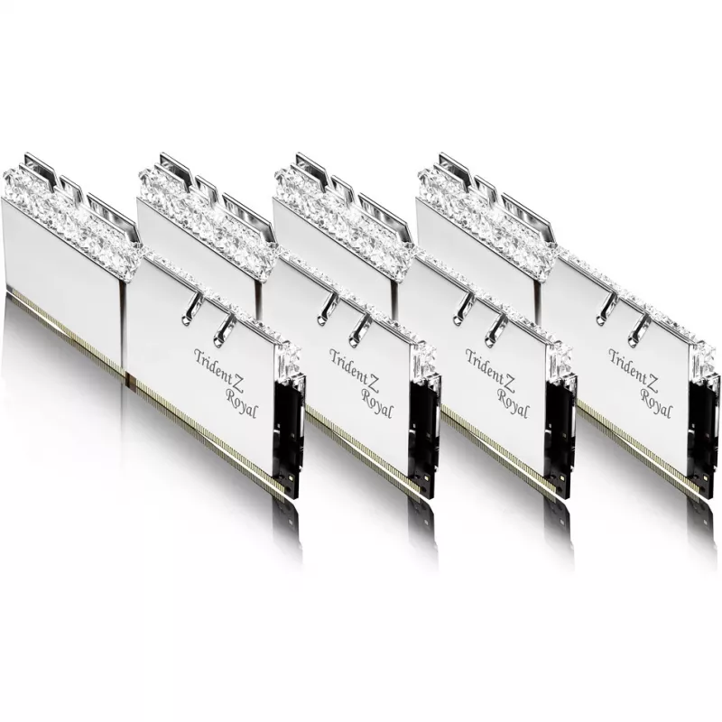 DIMM 64 GB DDR4-3600 (4x 16 GB) Quad-Kit, pamięć srebrna, F4-3600C16Q-64GTRSC, Trident Z Royal, INTEL XMP