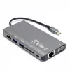UNITEK uHUB O8+ Przewodowy USB 3.2 Gen 1 Type-C Szary 100W Power Delivery