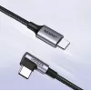 Ugreen USB-C (prosty) / USB-C (kątowy) PD QC 60W 3A 0,5m US255 (szary)
