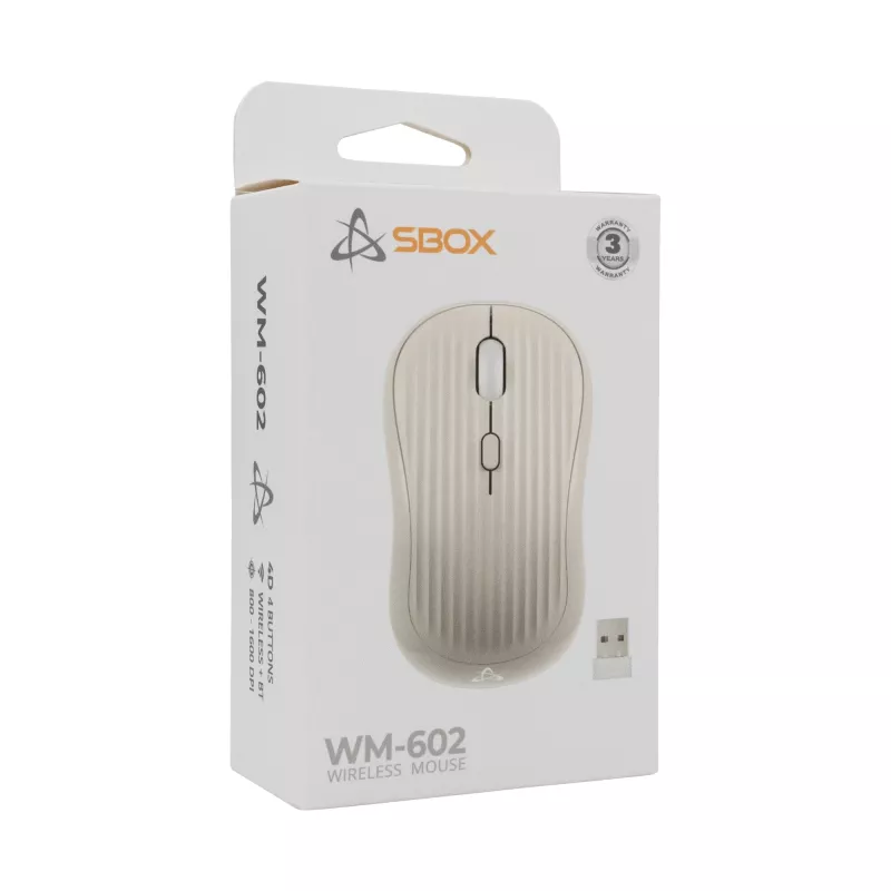 Mysz SBOX WM-602 Beż Interfejs bezprzewodowy