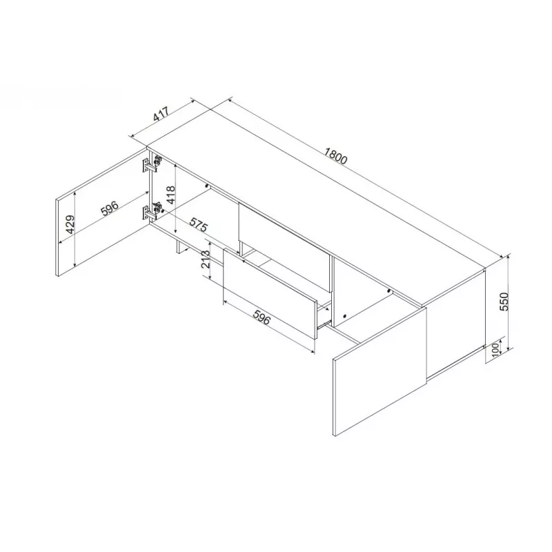 Cama RTV 2D2S ALMA Szafka 180x41.5xH55 kaszmir