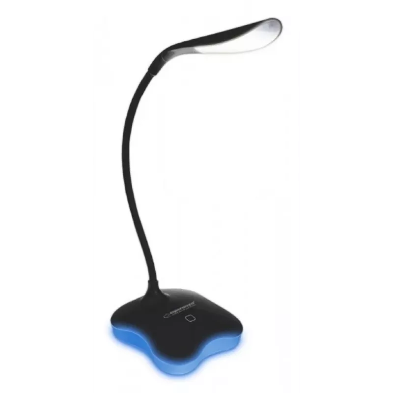 Lampa stołowa ESPERANZA ELD105K MIMOSA — Lampa biurkowa LED z lampką nocną, czarna