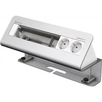 Kindermann CablePort desk² 6-fold - Obudowa gniazda - montowana na powierzchni - Zasilacz X 2 - anodowane aluminium (7430000062)