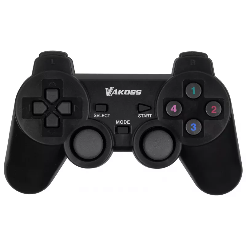 Gamepad VAKOSS GP-3925BK czarny bezprzewodowy RF analogowo-cyfrowy do PC i PlayStation 3, 12 przycisków, 2,4 GHz, nanoodbiornik