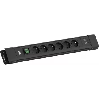 Bachmann Power Strip CONNECTUS 6xUTE 1x switch 1xUSB A/C 22W 2.0m CEE7/7 (BM005941)