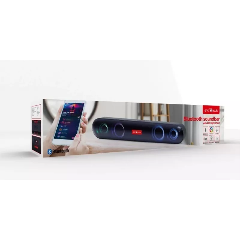 Gembird SPKBT-BAR400L soundbar głośnik Czarny 2.0 kanały 10 W