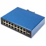 DIGITUS Przemysłowy przełącznik Gigabit Ethernet zarządzalny L2 16x RJ-45 + 2x SFP, 12–48 V DC, 8000 MAC