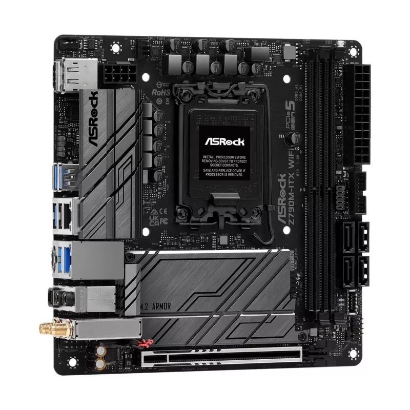 Płyta główna ASRock Z790M-ITX WiFi — Intel Z790, LGA 1700, mini ITX, DDR5, 2x DIMM, 64GB, 2.5Gb LAN, Wi‑Fi 6E