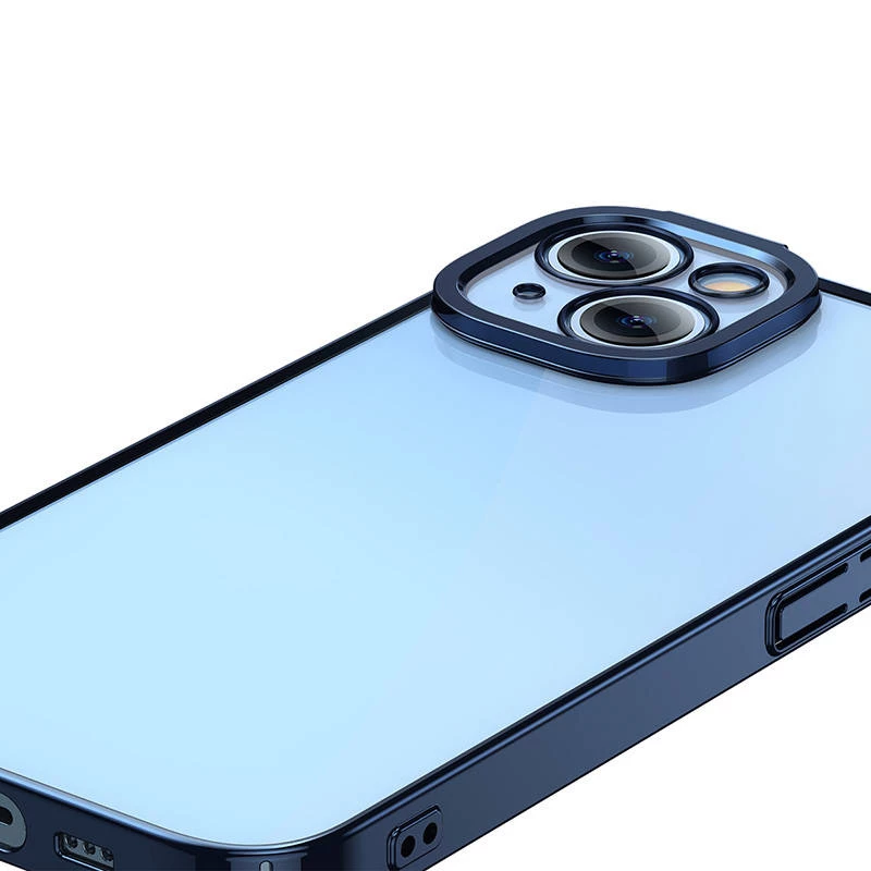 Zestaw etui ochronnego i szkła hartowanego Baseus do iPhone 14 Plus — błyszczący przezroczysty niebieski