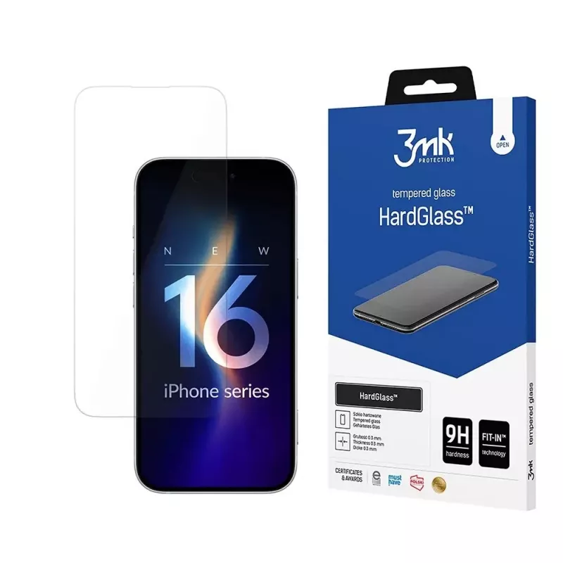3MK HardGlass Clear folia ochronna Apple iPhone 16 Pro odporna na uderzenia i zarysowania