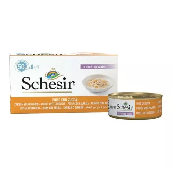 SCHESIR Filety z kurczaka z dynią w bulionie - mokra karma dla kota - 6x50g