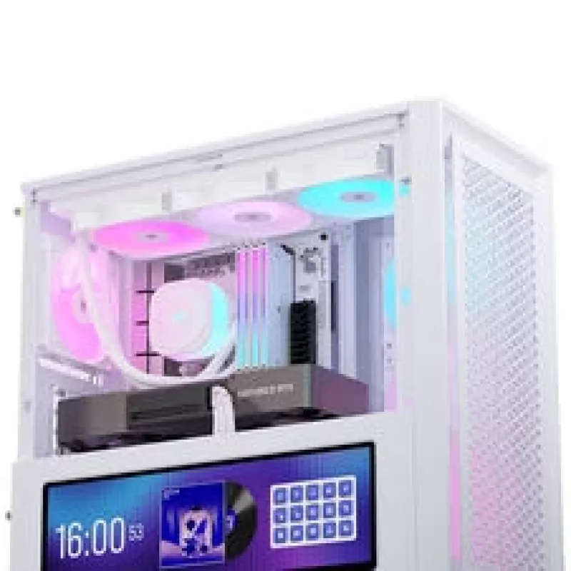Corsair FRAME 4000D LCD RS Obudowa PC, Midi-Tower, ATX, ARGB, Szkło hartowane - Biała
