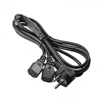 Akyga AK-PC-04A Przewód rozdzielający CEE 7/7 na 2x IEC C13, 1,8 m, czarny