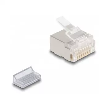 DeLOCK Wtyk modułowy RJ45 kat. 6A do cienkich i płaskich kabli zestaw 100 szt.