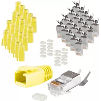 Złącze przewodowe RJ-45 ShiverPeaks 72067-20Y żółty