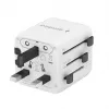 Uniwersalny podróżny adapter zasilania GEMBIRD TPA-INT-01-W — wejście 100–250 V, wtyk typu G, kompaktowe wymiary 84×56×85 mm