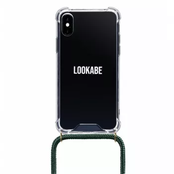Etui na telefon na szyję Lookabe do iPhone X / Xs — złote z zielonym paskiem