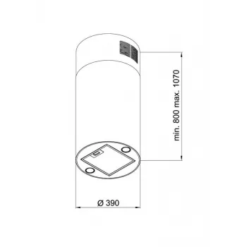 Okap kuchenny MAAN Elba 2 39, aluminiowy filtr tłuszczowy, sterowanie elektroniczne z wyświetlaczem i pilotem, połysk złoty, Ø390 mm