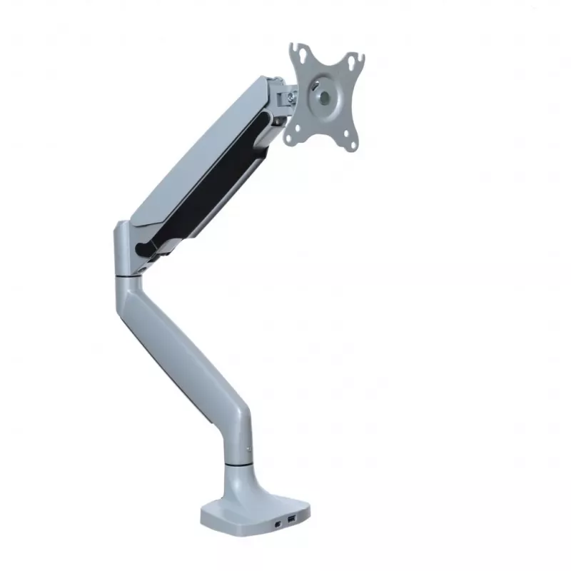 ART RAMM L-35HD gazowy uchwyt biurkowy do 1 monitora 17–45 cali, USB-A i USB-C