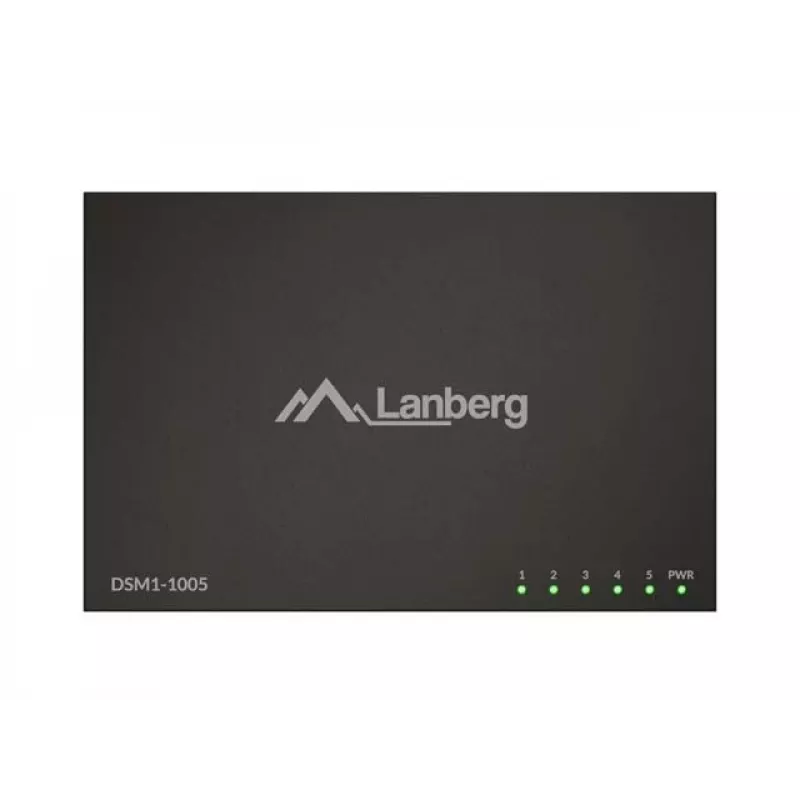 Przełącznik sieciowy LANBERG DSM1-1005 5x 1 Gb/s niezarządzany, desktop, obudowa metalowa, 12V