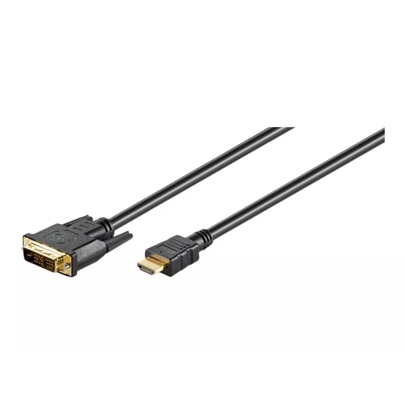 Goobay | Kabel DVI-D/HDMI, pozłacany | 51580 | DVI-D męski Single-Link (18+1 pin) | HDMI męski (typ A) | HDMI na DVI-D | 2 m