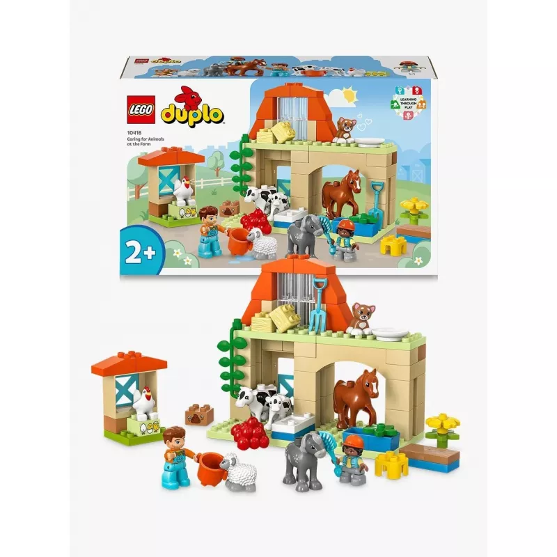 Zestaw konstrukcyjny LEGO DUPLO Opieka nad zwierzętami gospodarskimi 10416 — 74 elementy, 2 minifigurki, wiek 2+