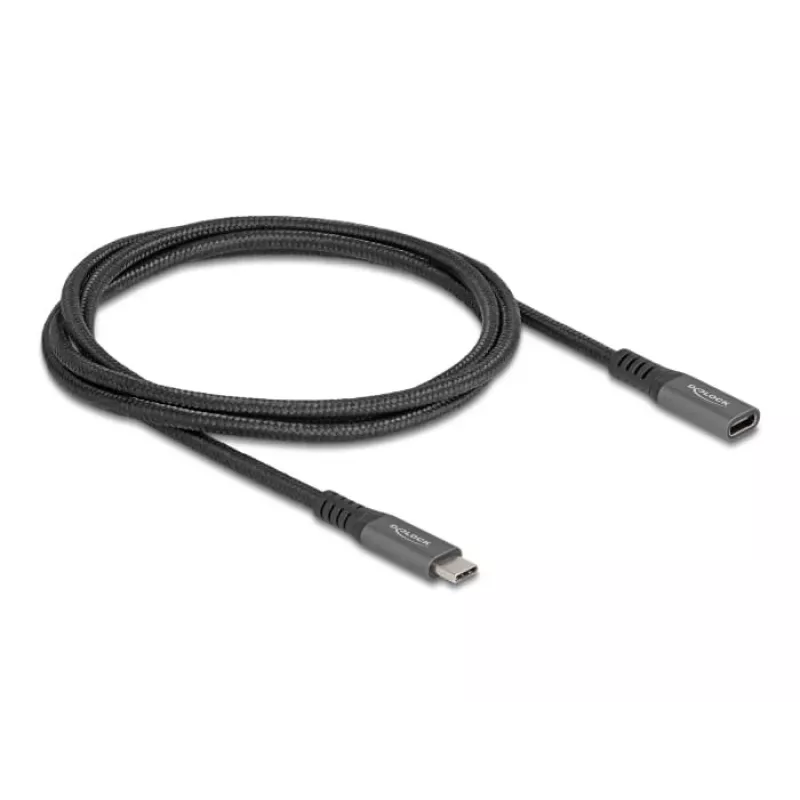 DeLOCK Kabel przedłużający USB Typu C męski na żeński 10 Gb/s 1 m szary metal