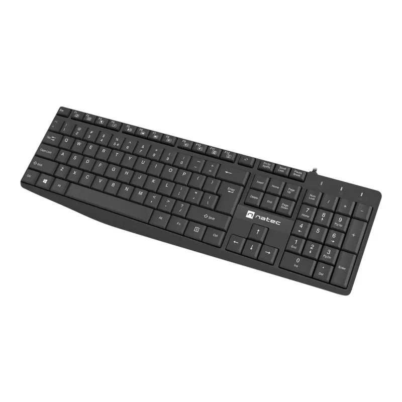 Przewodowa klawiatura pełnowymiarowa NATEC NAUTILUS NKL-1950 — USB, QWERTY US International, 105 klawiszy, czarna