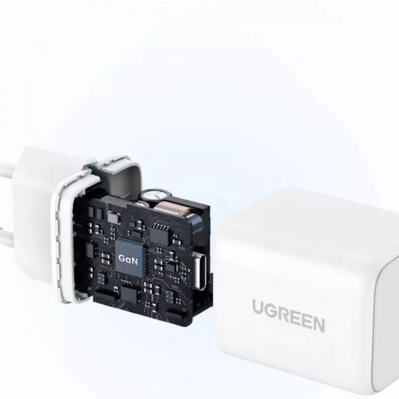 Ładowarka UGREEN Nexode N Series X513 30W GaN USB-C jednoportowa szybka ładowarka, 100–240V, biała
