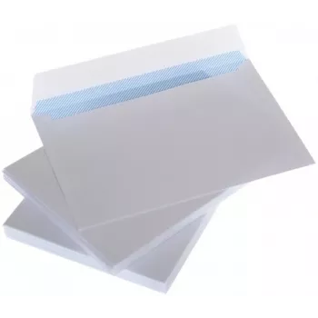 Koperty C6 białe ze wstążką i wewnętrznym dociskiem 114x162 mm x 25szt.