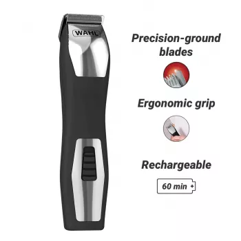 Trymer Wahl GroomsMan Pro zasilany bateriami czarny stal nierdzewna 0,7 mm 3 cm