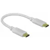 Delock - kabel USB-C / zasilający - 24-pin USB-C (M) do 24-pin USB-C (M) - 5 A - 15 cm - zasilanie USB (100 W), obsługa Power Delivery 2.0 - biały (85357)