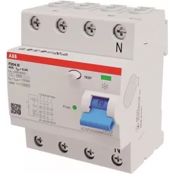 ABB Stotz S&J Wyłącznik różnicowoprądowy TypB 4P 40A,300mA,3kA,4TE F204B-40/0,3-4TE (2CSF204568R3400)