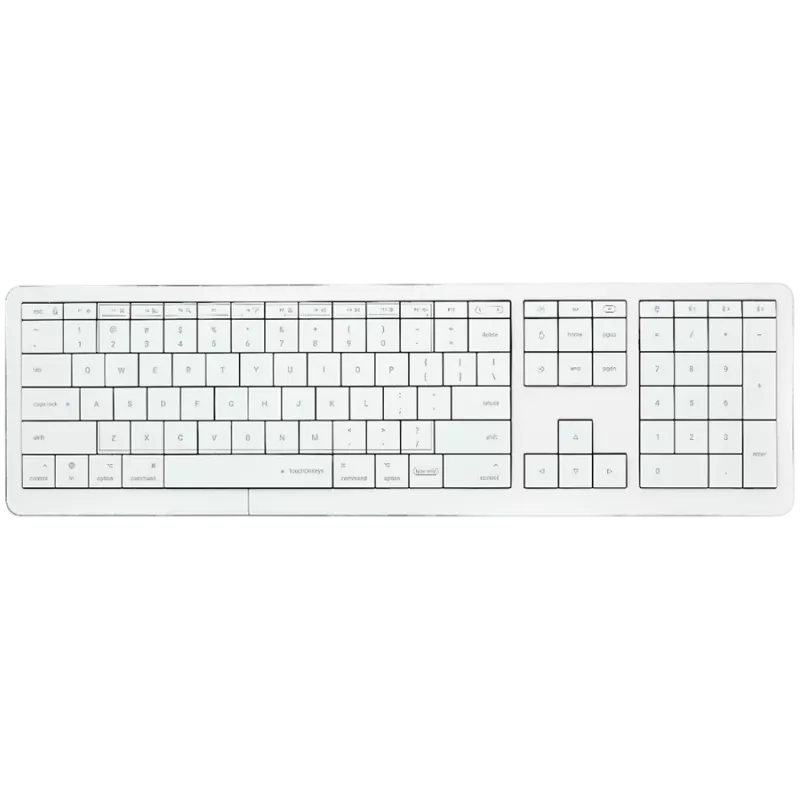 Bezprzewodowa klawiatura CLEVETURA CLVX 1 Touch-On-Keys AI — układ ANSI US Mac, przełączniki nożycowe, obudowa aluminiowa, interaktywne RGB