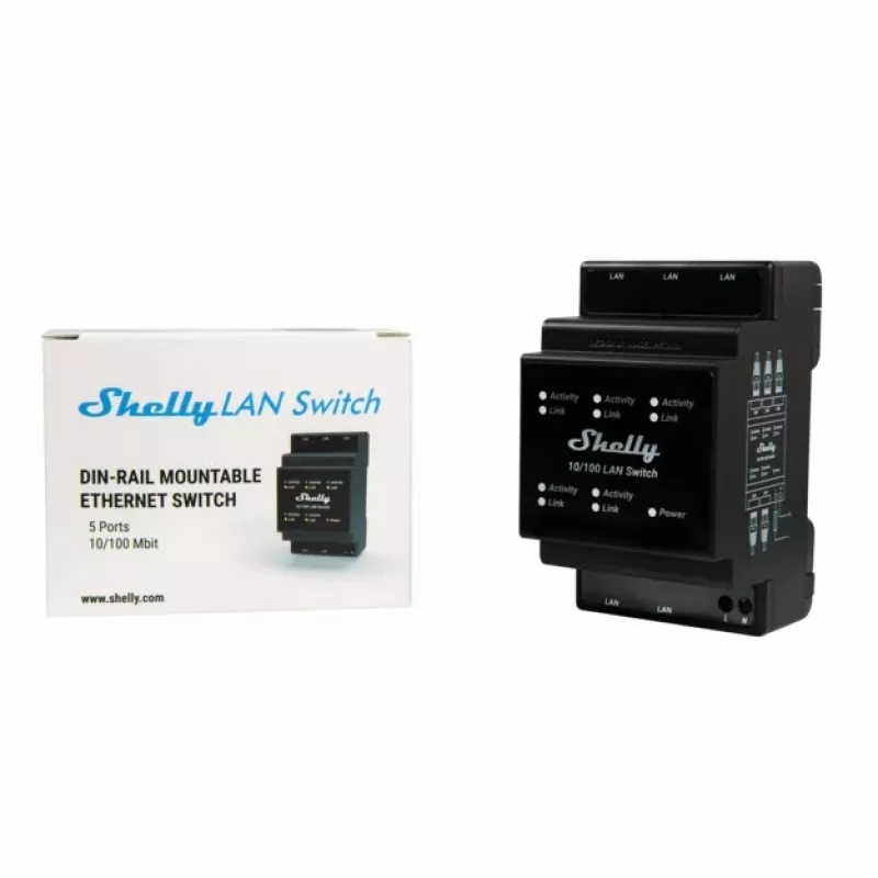 Inteligentny przełącznik Shelly LAN Switch Czarny AC 110-240V 1W
