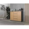 Komoda top e shop Topeshop 2D4S ANT/ART BA KPL — 4 szuflady, Antracyt/Dąb, 1200×400×970 mm, płyta wiórowa