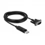 Kabel szeregowy DeLOCK 66282 Czarny 1,8 m RS-232 USB Typ-A
