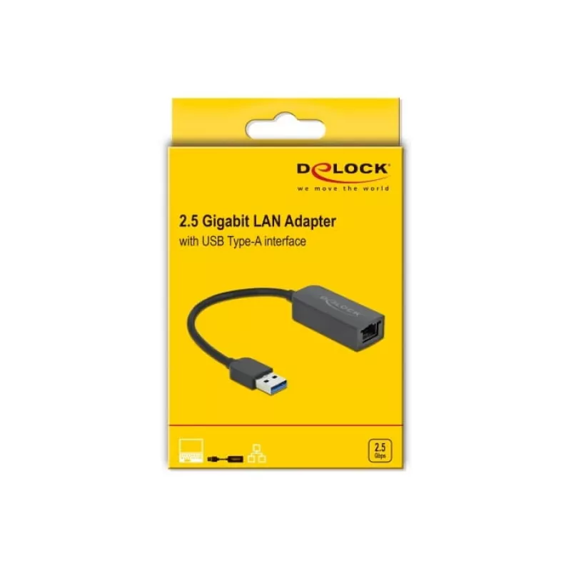 Adapter USB Type-A męski do 2,5 Gigabit LAN DeLOCK 66646