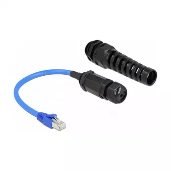 Kabel sieciowy DeLOCK 66809 Czarny Niebieski 0,25m Cat6 SF/UTP