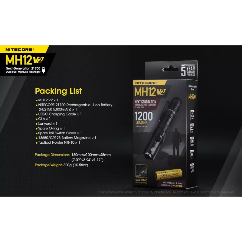 Latarka ręczna Nitecore MH12 V2 Czarna