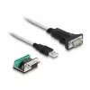 DeLOCK 63465 Kabel szeregowy Czarny Przezroczysty 1.8m USB Typ-A DB-9