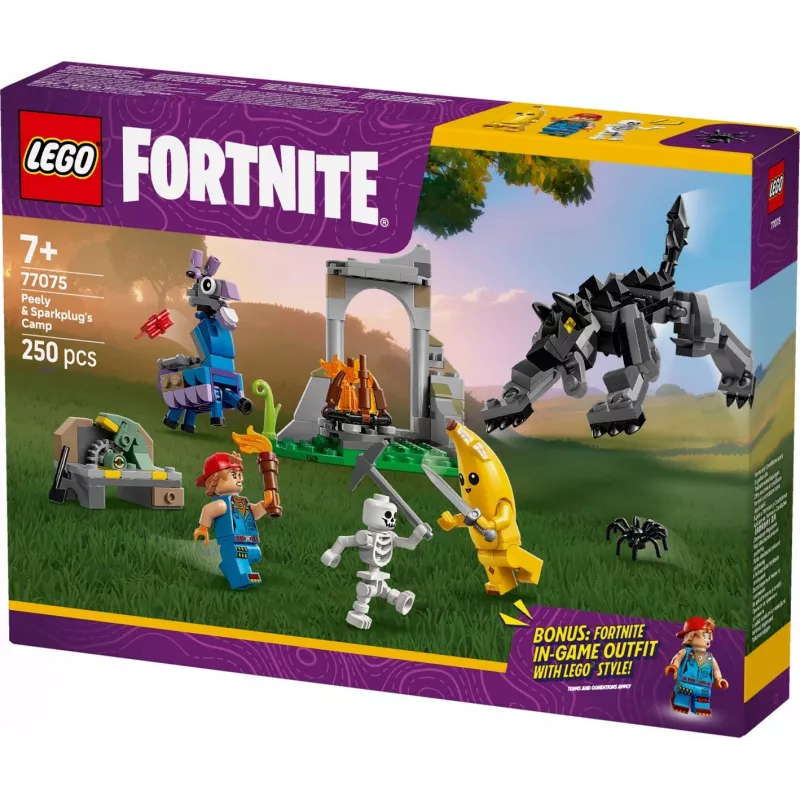 LEGO FORTNITE 77075 Obóz Peely'ego i Sparkpluga