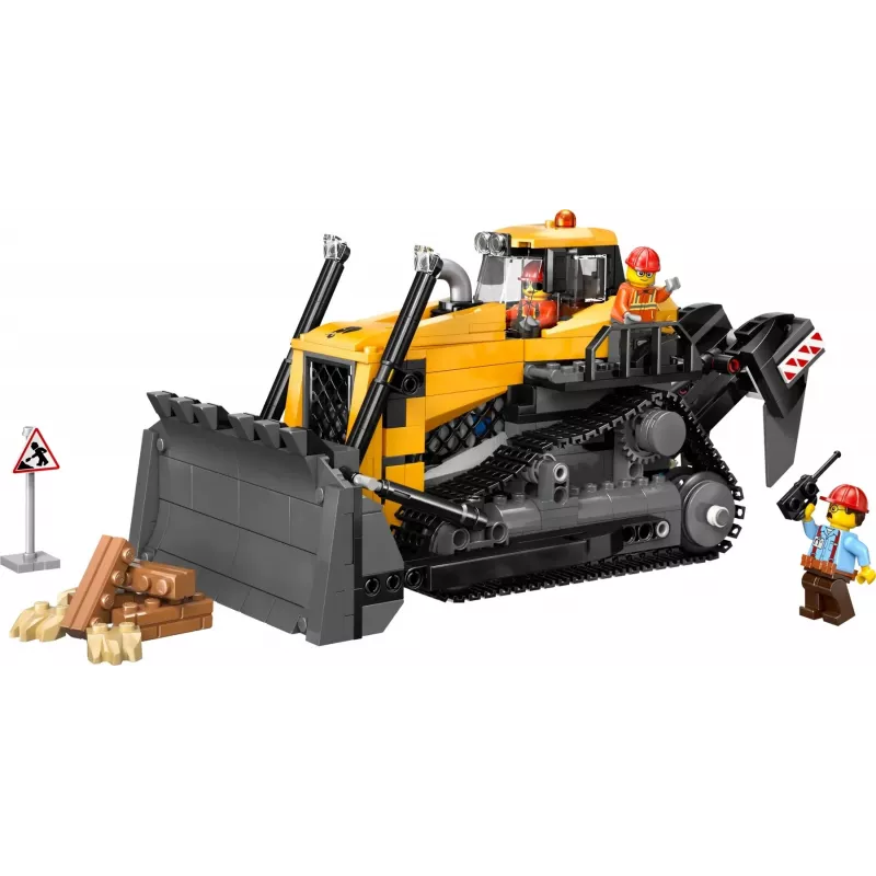 Zabawkowy spychacz budowlany LEGO 60466, seria City, 682 elementy, 3 minifigurki, zalecany wiek 8+, wymiary 120×240×130 mm