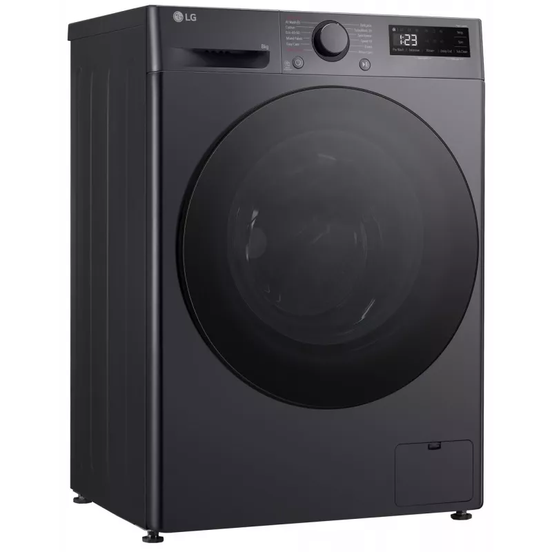 Pralka LG F2WR508S2M — ładowanie od przodu, 8 kg, 1200 obr./min, A efektywność, 60×48 cm, LED, middle Czarny