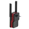 Wzmacniacz sygnału Wi‑Fi Cudy RE3000 2400–5000 MHz, 802.11ax/ac/n/g/b/a, Ethernet 100 Mbps, antena zewnętrzna, czarno-czerwony