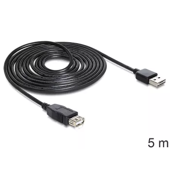 Kabel USB DeLOCK EASY-USB 2.0-A 5m Czarny