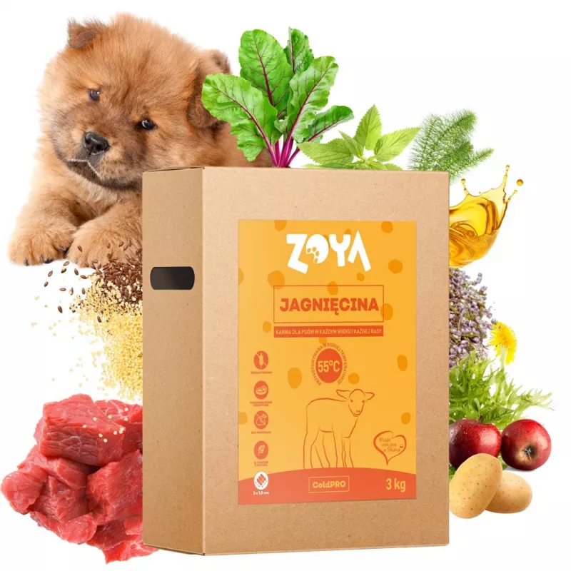 Sucha karma dla psów ZOYA ColdPRO Lamb 3 kg — kompletny pokarm dla dorosłych psów, 26% białka, 9,5% tłuszczu