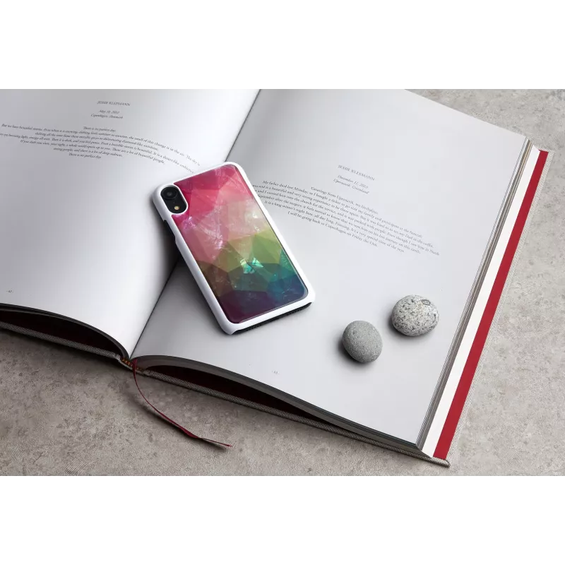 Etui na smartfona iKins do iPhone XR – wzór kwiatów wodnych, biały