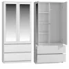 Topeshop SS-90 BIEL LUSTRO bedroom wardrobe/closet 5 shelves 2 drzwi(s) biały